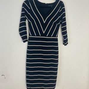 WHBM black striped dress